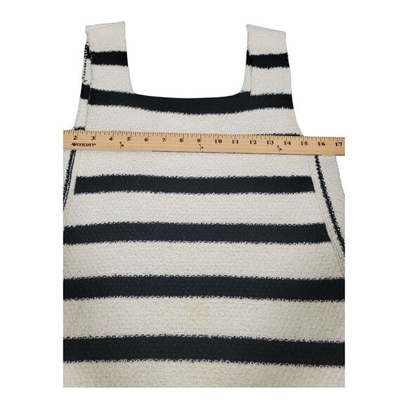 Zara Black and White Short Dress Knitted‎ Sleeveless Square Neck Women's Medium - Picture 4 of 7